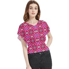 Abstract Illustration With Eyes Butterfly Chiffon Blouse