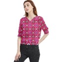 Abstract Illustration With Eyes Quarter Sleeve Blouse View1