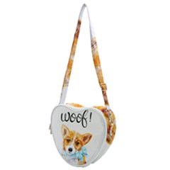 Welsh Corgi Pembrock With A Blue Bow Heart Shoulder Bag by ladynatali