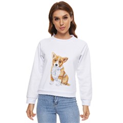 Welsh Corgi Pembrock With A Blue Bow Women s Long Sleeve Raglan Tee