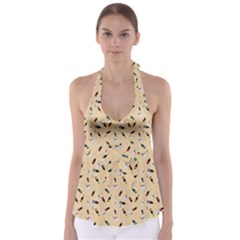 Festive Champagne Babydoll Tankini Top by SychEva