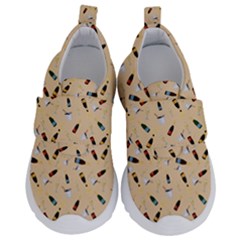 Festive Champagne Kids  Velcro No Lace Shoes by SychEva