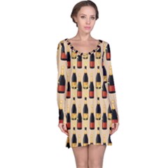 Champagne For The Holiday Long Sleeve Nightdress by SychEva