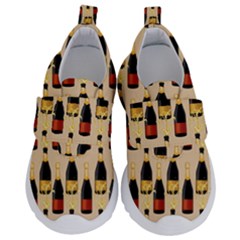 Champagne For The Holiday Kids  Velcro No Lace Shoes by SychEva