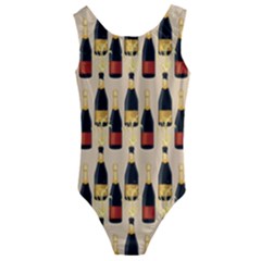 Champagne For The Holiday Kids  Cut-out Back One Piece Swimsuit by SychEva