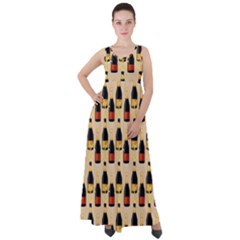 Champagne For The Holiday Empire Waist Velour Maxi Dress by SychEva