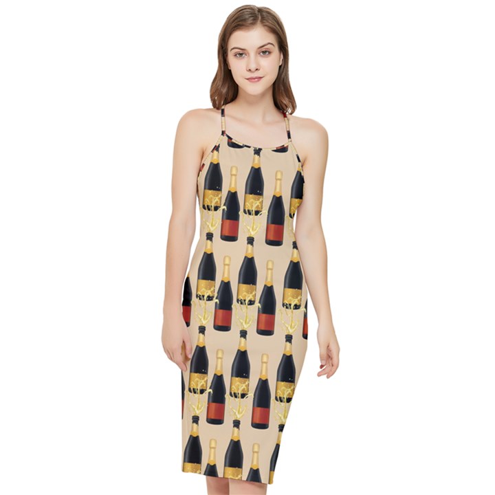 Champagne For The Holiday Bodycon Cross Back Summer Dress