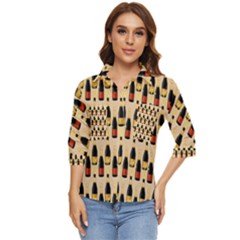 Champagne For The Holiday Women s Quarter Sleeve Pocket Shirt