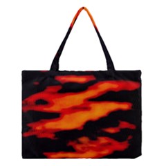 Red  Waves Abstract Series No13 Medium Tote Bag by DimitriosArt