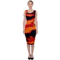 Red  Waves Abstract Series No13 Sleeveless Pencil Dress View1