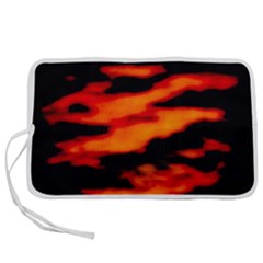 Red  Waves Abstract Series No13 Pen Storage Case (s) by DimitriosArt