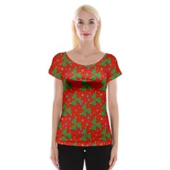 Christmas Trees Cap Sleeve Top by SychEva