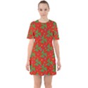 Christmas Trees Sixties Short Sleeve Mini Dress View1