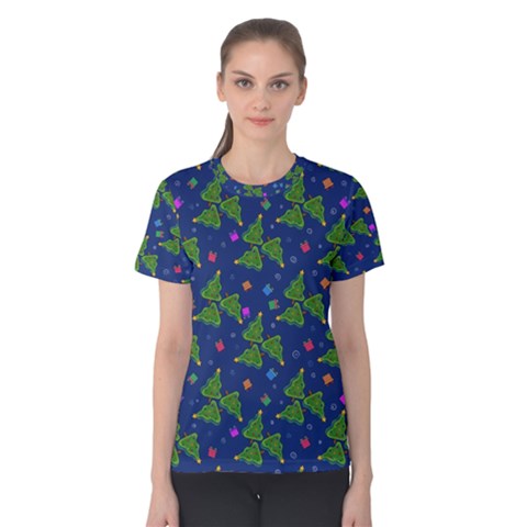 Christmas Trees Women s Cotton Tee by SychEva