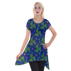 Christmas Trees Short Sleeve Side Drop Tunic by SychEva