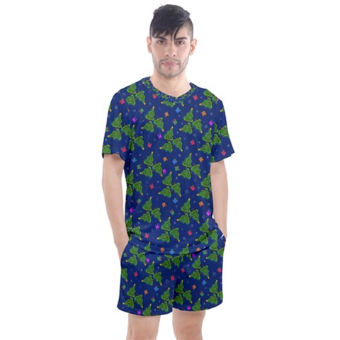 Christmas Trees Men s Mesh Tee And Shorts Set by SychEva