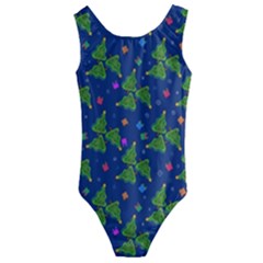 Christmas Trees Kids  Cut-out Back One Piece Swimsuit by SychEva