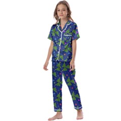 Christmas Trees Kids  Satin Short Sleeve Pajamas Set by SychEva