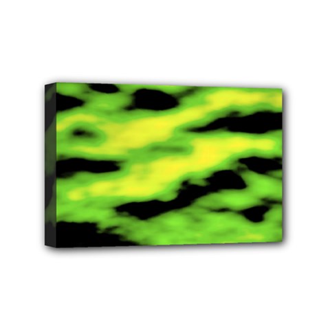 Green  Waves Abstract Series No12 Mini Canvas 6  X 4  (stretched) by DimitriosArt