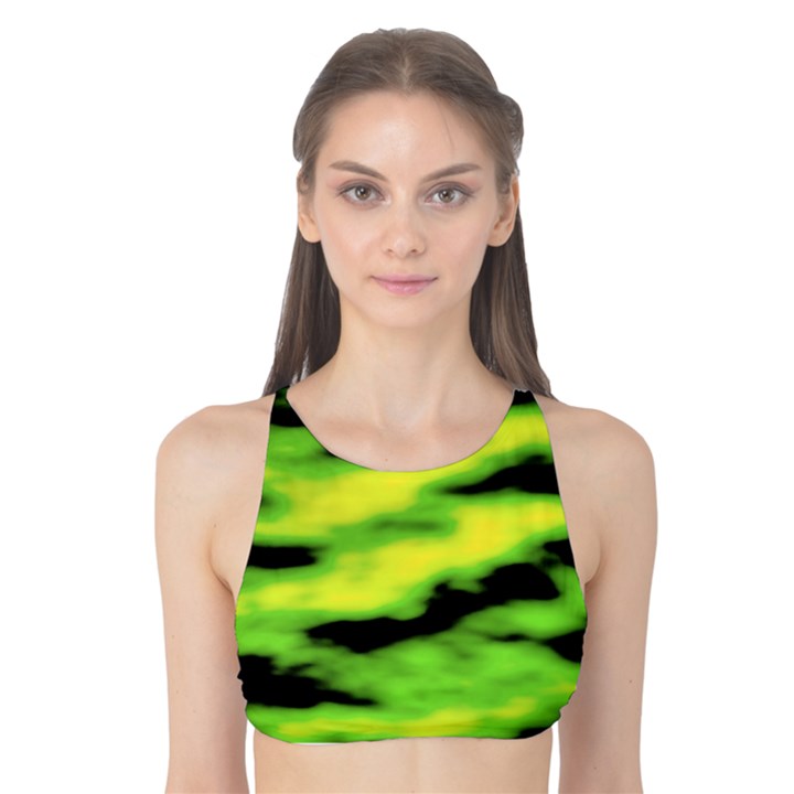 Green  Waves Abstract Series No12 Tank Bikini Top