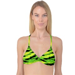 Green  Waves Abstract Series No12 Reversible Tri Bikini Top by DimitriosArt