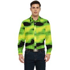 Green  Waves Abstract Series No12 Men s Long Sleeve  Shirt