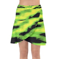 Green  Waves Abstract Series No12 Wrap Front Skirt