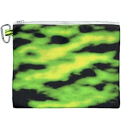 Green  Waves Abstract Series No12 Canvas Cosmetic Bag (xxxl) by DimitriosArt