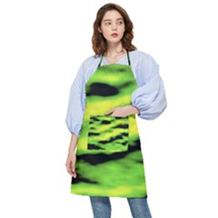 Green  Waves Abstract Series No12 Pocket Apron by DimitriosArt