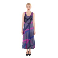 3d Lovely Geo Lines Sleeveless Maxi Dress by Uniqued