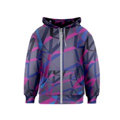 3d Lovely Geo Lines Kids  Zipper Hoodie