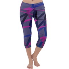 3d Lovely Geo Lines Capri Yoga Leggings by Uniqued