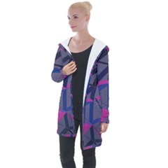 3d Lovely Geo Lines Longline Hooded Cardigan by Uniqued