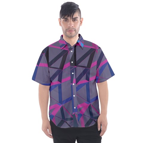 3d Lovely Geo Lines Men s Short Sleeve Shirt by Uniqued