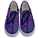 3d Lovely Geo Lines Kids  Canvas Slip Ons View1