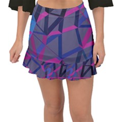 3d Lovely Geo Lines Fishtail Mini Chiffon Skirt