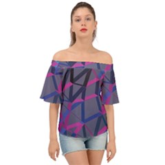 3d Lovely Geo Lines Off Shoulder Short Sleeve Top by Uniqued