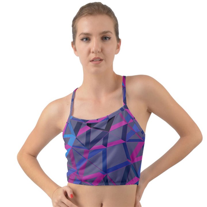 3d Lovely Geo Lines Mini Tank Bikini Top