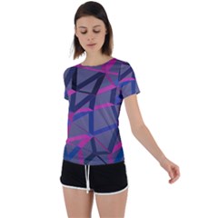 3d Lovely Geo Lines Back Circle Cutout Sports Tee by Uniqued