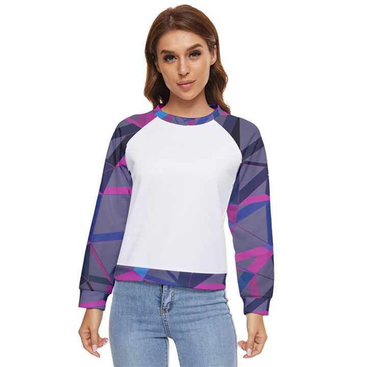 3d Lovely Geo Lines Women s Long Sleeve Raglan Tee