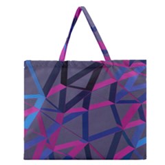 3d Lovely Geo Lines Zipper Large Tote Bag by Uniqued