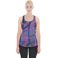 3d Lovely Geo Lines Piece Up Tank Top by Uniqued