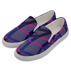 3d Lovely Geo Lines Men s Canvas Slip Ons by Uniqued