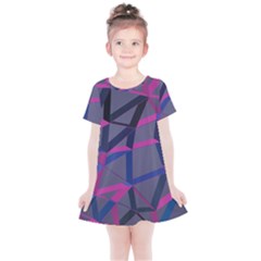 3d Lovely Geo Lines Kids  Simple Cotton Dress by Uniqued