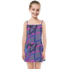 3d Lovely Geo Lines Kids  Summer Sun Dress by Uniqued