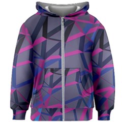 3d Lovely Geo Lines Kids  Zipper Hoodie Without Drawstring by Uniqued