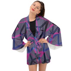 3d Lovely Geo Lines Long Sleeve Kimono by Uniqued