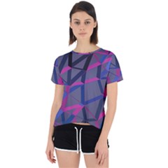 3d Lovely Geo Lines Open Back Sport Tee