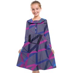 3d Lovely Geo Lines Kids  Midi Sailor Dress by Uniqued