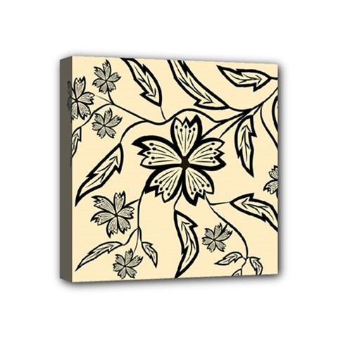 Folk Flowers Floral Art Print Flowers Abstract Art  Mini Canvas 4  X 4  (stretched) by Eskimos